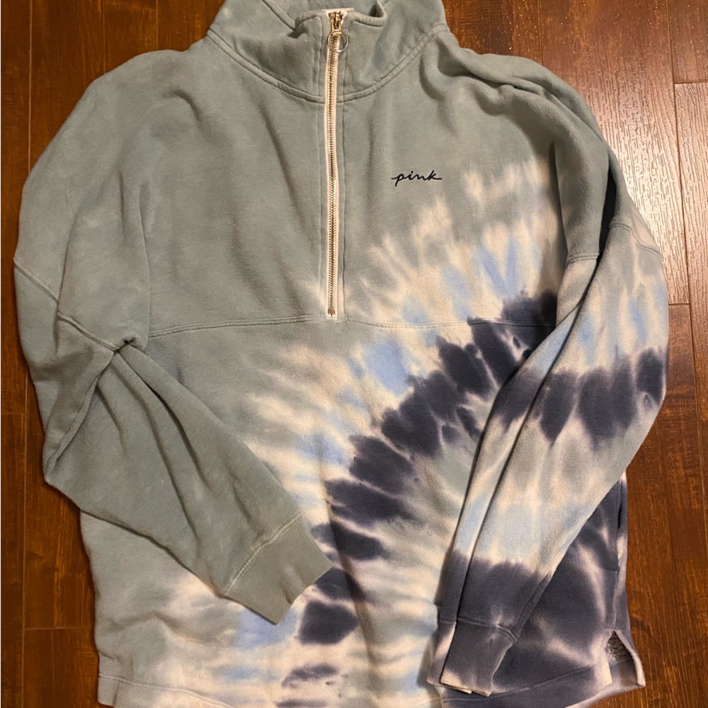 PINK half-zip crewneck